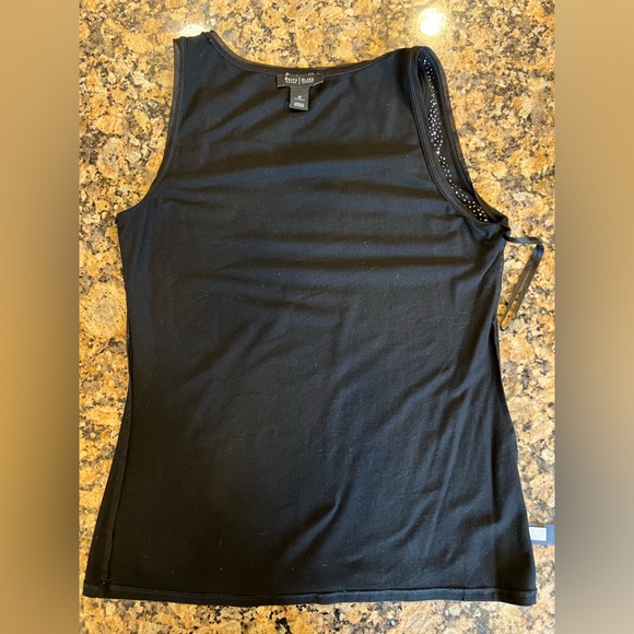 WHBM - Black Sleeveless Embellished Tank with Sparkle Details. Size Medium - Picture 4 of 8